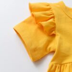 Toddler Baby Girl Clothes Solid Color Short Sleeve Ruffle Tops Flower Pants Outfits Sets - Image 3