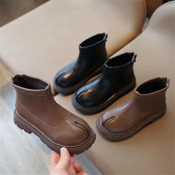 School Shoes for Girls Loafers Black Platform Booties for Toddler Girls Front Zipper Cheer Shoes Outdoor Warm Non Slip Mary Jane Shoes Girls Shoes Size 9 Toddler - Image 3