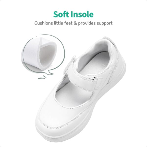 DREAM PAIRS Kids Girls Mary Jane Sneakers Strap Toddler Little Girls School Shoes Soft Walking Party Flat Shoes - Image 3