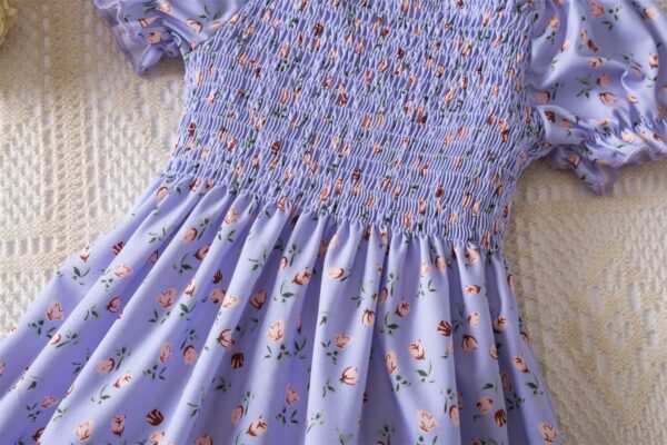 JiAmy Girls Dress Princess Puff Short Sleeve Summer Floral Baby Kids Dresses Lightweight Lovely Casual for 2-7 Years - Image 3