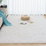 Shaggy Rug- Fluffy Area Rug for Living Room, 8mm Long Pile Rug for Bedroom Kids Room Decor Anti Slip, White, 160x230cm - Image 6