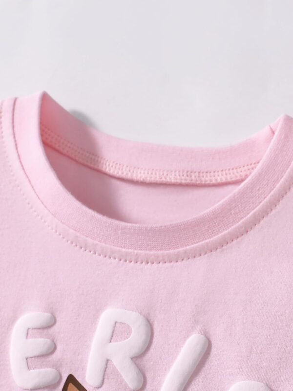 Toddler Girls Summer Short Outfits Clothes Set Kids Cute Unicorn Bunny Rainbow Animal Print Short Sleeve Cotton T-Shirt Tops and Shorts 2 Piece Crewneck Clothing Set Age 1-7 Years Old - Image 4