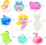 yoliyogo Animal Toy Bath Floating Toy with Auto Flashing Early Learning Toy Package with 8 Pcs Dinosaur Shark Flamingo Mermaid Bathtub Shower Toy Gift for Kids and Pets - Image 3