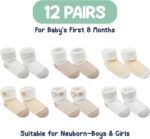Mother's Choice Organic Cotton Baby Socks, 12 Pairs, Unisex 0-6 Months - Soft, Hypoallergenic Newborn & Infant Socks - Baby Girl & Boy Gifts, (12Pcs, Brown) - Image 8