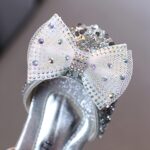 FGUUTYM Spring and Sandals Dress Performance Dance Shoes Mesh Rhinestone Pearl Buckle Sandals Toddler Boy, silver, 8.5 UK - Image 4