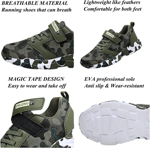 Little Boys Girls Sport Shoes Mesh Walking Footwear,Unisex Kids Sneakers Sports Running Boys Tennis Breathable Lightweight Fashion Camouflage Shoes for Boys - Image 7