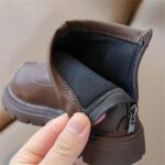 School Shoes for Girls Loafers Black Platform Booties for Toddler Girls Front Zipper Cheer Shoes Outdoor Warm Non Slip Mary Jane Shoes Girls Shoes Size 9 Toddler - Image 6