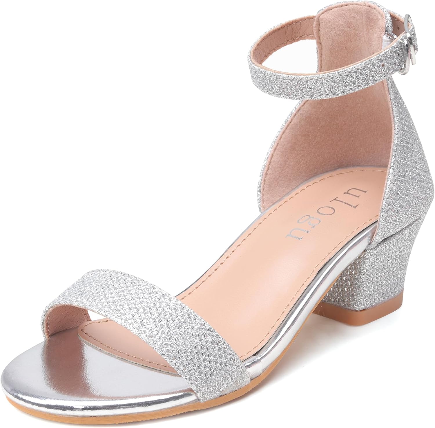 71OEBYt0orL._AC_SL1500_.jpg Girls Sandals Party Shoes Low Heels Open Toe Princess Sandal Ankle Strap Dress up Glitter Wedding Shoe for Little Big Kid Summer - Image 1