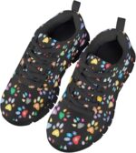 Showudesigns Boys Girls Shoes Kids Sneakers Lightweight Lace up Black
