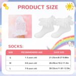 JUPSK Girls White Frilly Socks Kids Ballet Ruffle Lace Cotton Dance Dress Ankle Socks for Toddlers Baby 1-9 Years 3 Pairs - Image 6