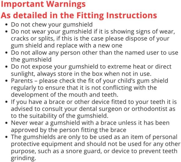 Boil & Bite Mouth Guard/Gum Shield – Mouldable Mouthguard/gumshields - CE Approved, School Sports, Rugby, Hockey, Boxing, GAA, Martial Arts - Image 15