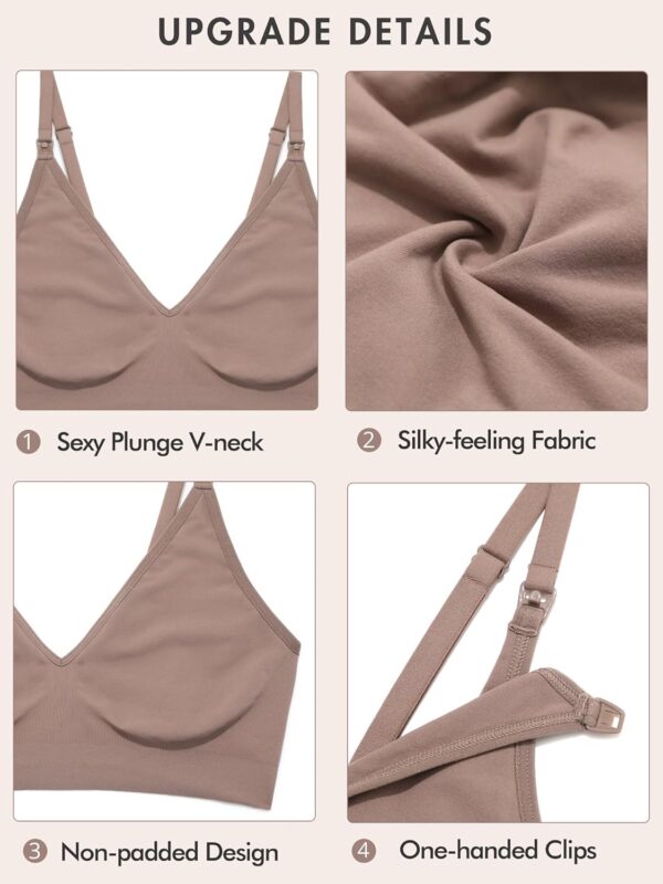 MOMANDA Women's Seamless Nursing Bras Ribbed Maternity Bralette Wireless Breastfeeding Non Padded Sleep Bra - Image 6