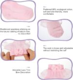 FRIUSATE 9 Pairs Baby Girl Frilly Socks, White Lace Soft Comfortable Cotton Colorful Lace with Bowknot Ankle Socks for Newborn Baby Girls - Image 3