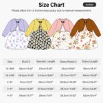 Baby Girl Dress With Cardigan Clothes Set Toddler Girls Long Sleeve Bow Button Cardigan + Sundress Suit Kids Knitted Cropped Sweaters Tops Dress 2 Piece Outfits 1-5 Years - Image 4