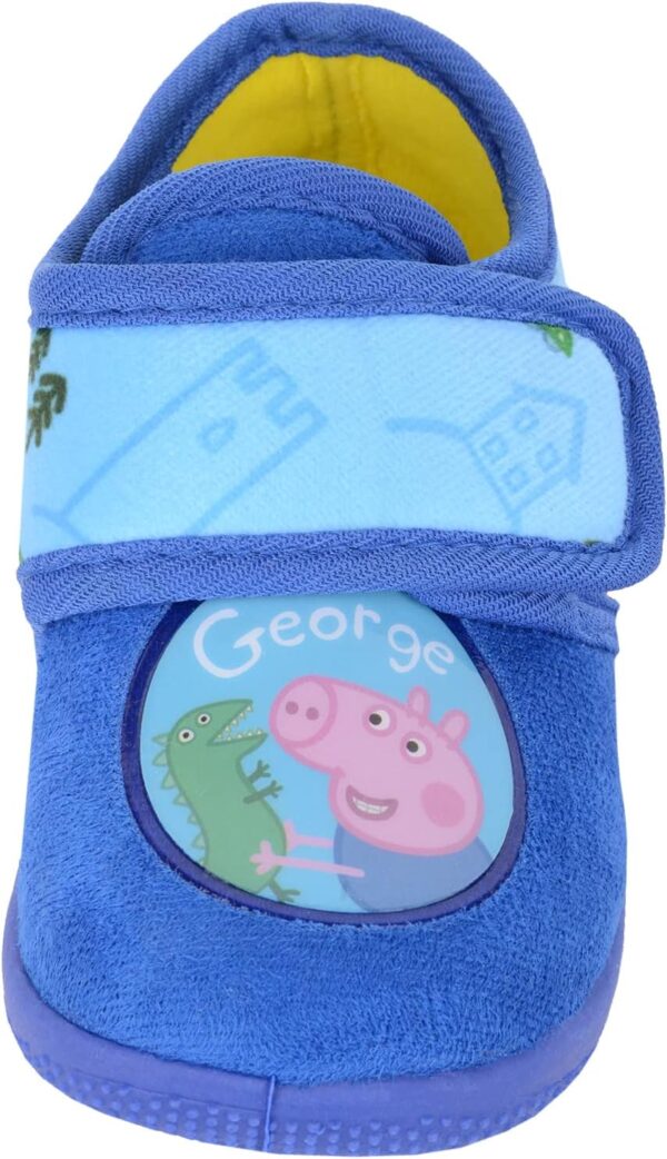 ABSOLUTE FOOTWEAR Childrens Kids Infants Boys Winter Slip On Touch and Close Cartoon Pig Slippers - Image 2