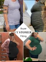 Love2Mi 3PCS Maternity Shirt Short Sleeves Maternity Wear T-Shirt Casual Maternity Tops - Image 3