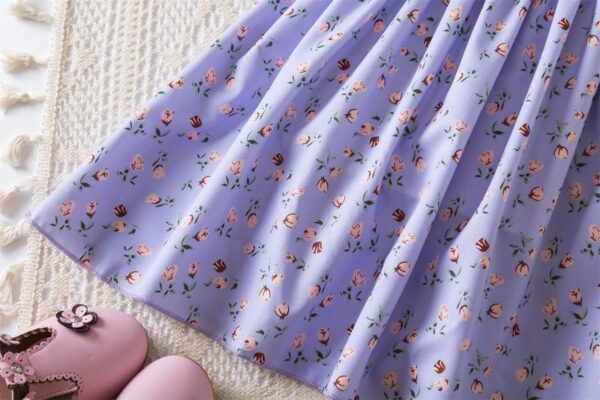 JiAmy Girls Dress Princess Puff Short Sleeve Summer Floral Baby Kids Dresses Lightweight Lovely Casual for 2-7 Years - Image 5