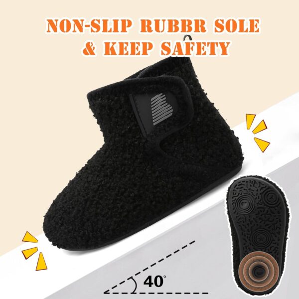 JOINFREE Baby Girls Boys House Shoes Baby Slippers with Non-Slip Rubber Sole Toddlers Cozy Home Booties - Image 4