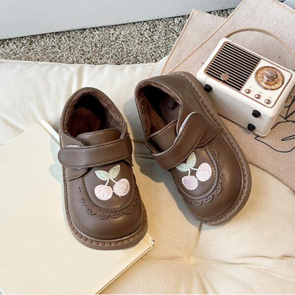 Toddler Baby First Walking Shoes with Fleece Lined Warm Soft Sole Newborn Loafers Mocc𝐚sin Flat with Ankle Strap Shoes Princess Wedding Dress Mary Jane Shoes Infant Prewalker Shoes - Image 3