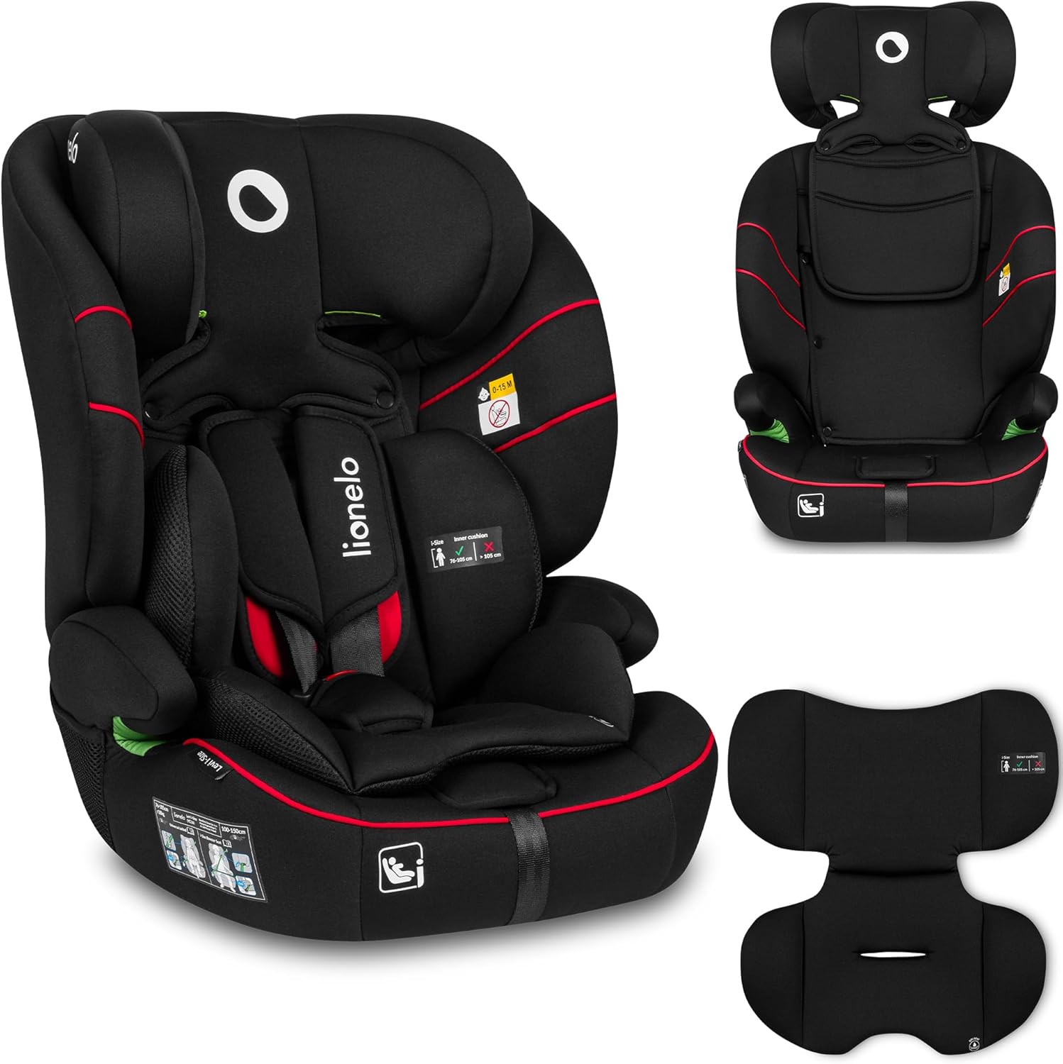 71QOm6TvQRL._AC_SL1500_.jpg Lionelo Levi I-Size Adjustable Car Seat 9-36kg Transforms with Your Child from Infant to 12 Years Multi-Level headrest & Insert Enhanced Side Protection Easy Install & wash Certified - Image 1