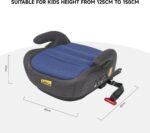 Jovikids I-Size Booster Seat for Car with ISOFIX, 125-150cm (Group 2/3, 6-12 Years), Portable Booster Seat for Kids, Comfortable, Compact, Convenient for Everyday Use, Great for Travel, ECE R129, Blue - Image 9