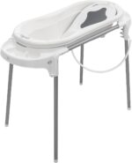 Rotho Babydesign Bath Set with Bath Tub and Stand, Ideal for 2 Children, 0-12 Months, White, TOP Xtra, 21041000101