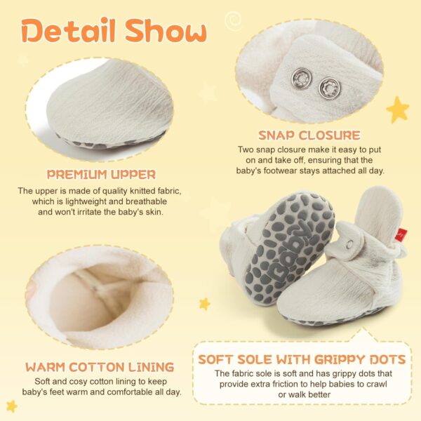 CENCIRILY Baby Girls Boys Booties Newborn First Walking Shoes Infant Winter Warm Boots Soft Sole Ankle Crib Shoe with 0-18 Months - Image 5