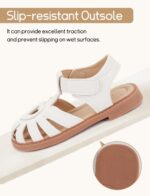 FEOYA Toddler Baby Sandals Non-Slip Closed Toe Flat Shoes Girls Summer Soft Sole First Walking Sandals Casual Classic Shoes Size 6-12 - Image 3