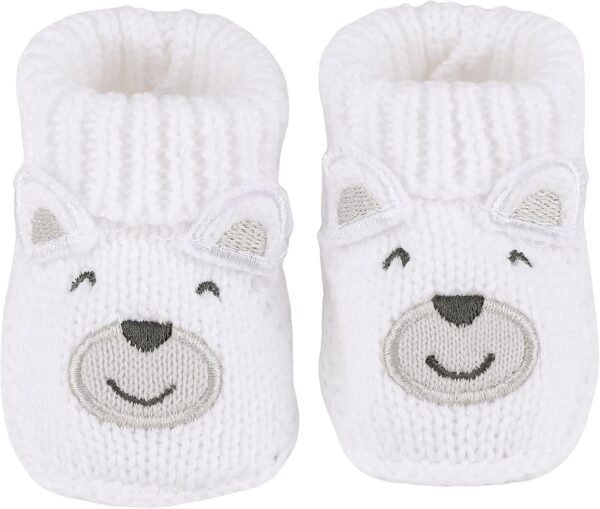 LACOFIA 2 Pairs Newborn Knitted Booties Soft Baby Boys Girls Bootees 0-3 Months - Image 7