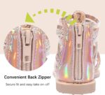 MIXIN Girls Gladiator Sandals for Big Kid Little kids with Strappy Ankle High Back Zipper - Image 3