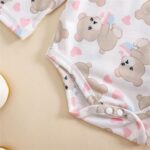 Baby Girl Clothes Baby Outfit Infant Clothes Set Heart Print Long Sleeve T Shirt With Overalls Pants Headband Clothing Set - Image 5