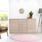 lekeplus Rugs Round Soft Shaggy on-shedding Non-slip Modern Indoor Outdoor Fluffy Rugs, For Living Room, Bedroom, Children's Room Round Carpet (Pink, 180x180cm) - Image 6