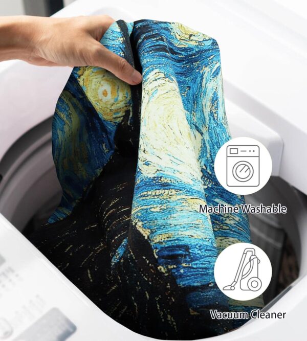 Round Rugs Living Room Starry-Night - 120cm Art Round Rugs Non Slip Area Rugs for Bedroom 402-03120 - Image 7