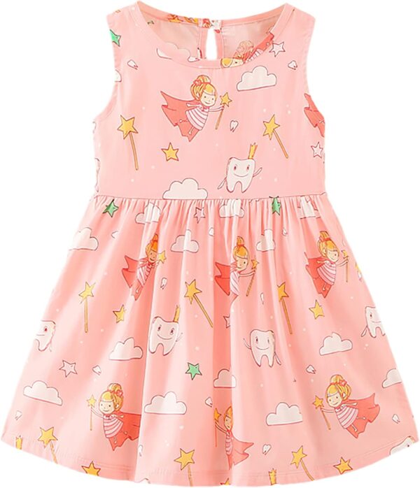 amropi Baby Girl's Flower Printed Dress 3 Pieces Sleeveless Cotton Summer Causal Dresses for 0-3 Years - Image 5