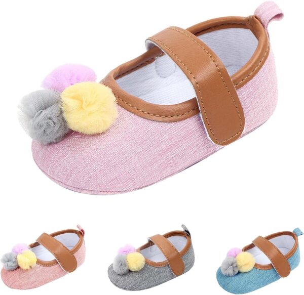 Baby Shoes 6-12 Months Boys Single Shoes Casual Shoes Soft Sole Non-Slip Children's Shoes First Walking Shoes Indoor Christening Shoes Toddler Shoes Girls Baby Shoes Loafers, Grey (grey 1), 12 - Image 6