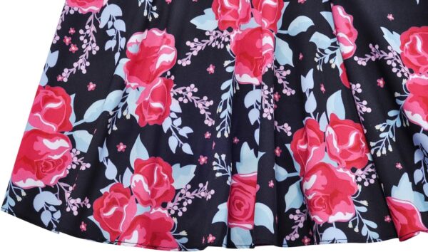 BONNY BILLY Girls Classy Vintage Floral Swing Kids Party Dress with Belt - Image 6