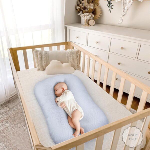 Termichy Baby Lounger Covers for Newborns: Muslin Lounger Pillow Covers Fit for Snuggle Me for Cozy Naps at Home or On The Go – Must Have Baby Nest Lounger Sheets for Toddler Girl Boy 0-12 Months - Image 8