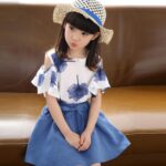 Girls Summer Flower Clothes Set Ruffle Sleeve T-Shirts and Mini Skirt 2Pcs Outfits for Age 3-12 Years - Image 3