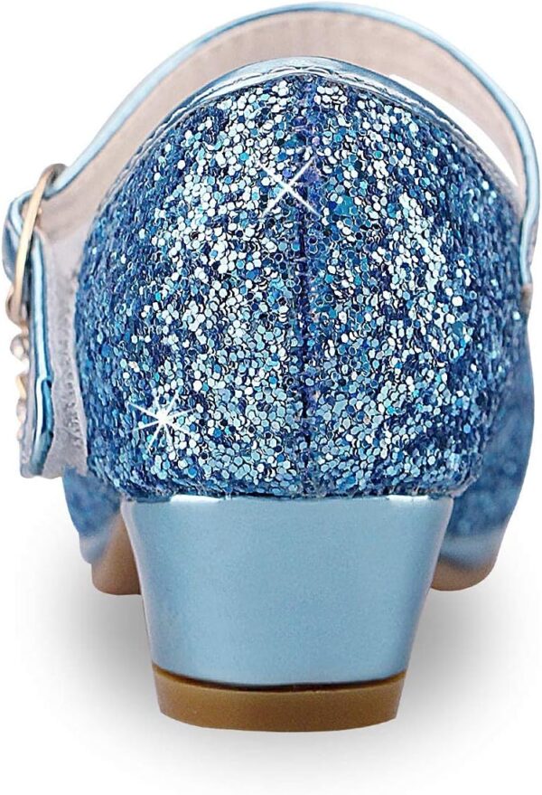 Lanivic Girls Princess Shoes Sequins Sweet Bows High Heels Wedding Party Dress Shoes Dance Bright Diamond Cosplay Christmas Festival Shoes Pink Blue Purple Gold Silver - Image 3