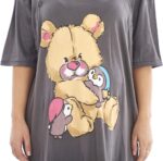 Ladies Maternity Nightdress 100% Cotton Printed Motif Breastfeeding Button Labor - Image 4