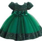 miço kids Girls Sequin Tulle Dress, Girl Ball Gown Birthday Party Outfit, Satin Princess Dress, Flower Girl Wedding Outfit