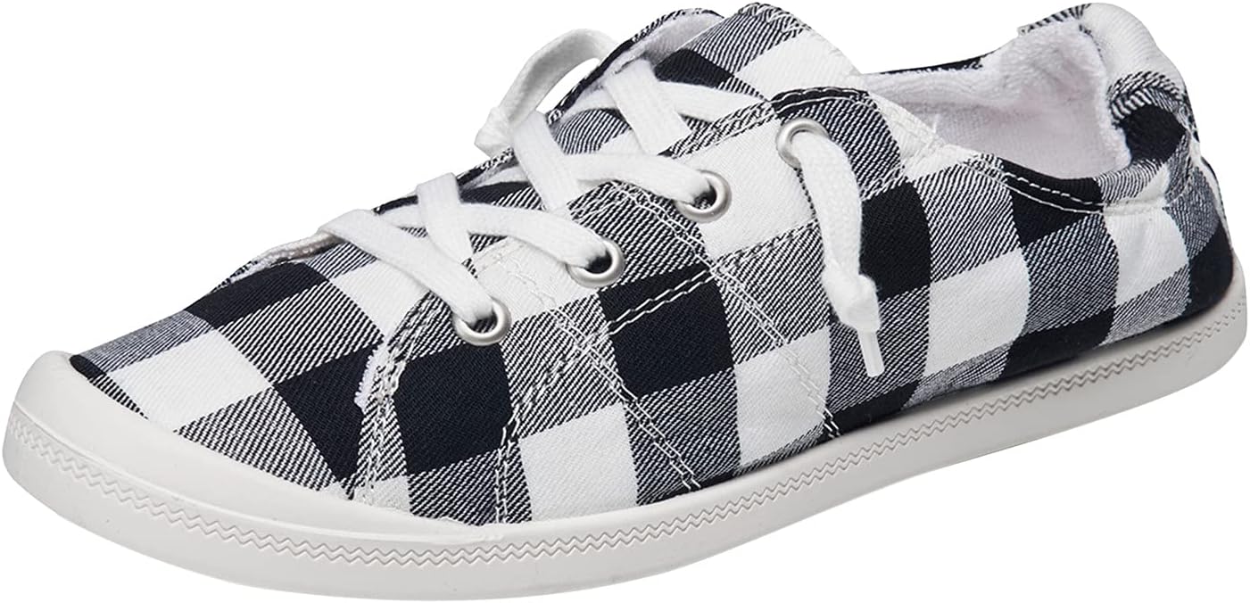 71SR-Gs01kS._AC_SL1500_.jpg Casual Slip on Shoes for Women Under 30 Women's Canvas Shoes Vulcanize Soft Ladies Autumn Loafers Flat Shoes Shoes Casual for Baby Boy (Black, 8) - Image 1