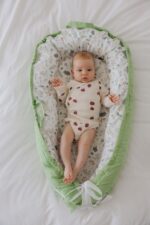 Baby Lounger (Green/White, Forest) - for Newborns to Toddlers Between 0-24 Months + Portable + Water-Resistant + 100% Cotton
