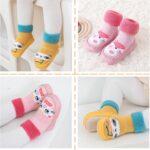 FEOYA Baby Slippers Socks 3 Pairs Anti Slip Infant Baby Floor Sock Slippers Newborn Boys Girls Breathable First Walking Shoes Winter Thermal Step Socks Christmas Baby Gift - Image 3