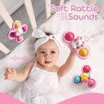 lerrbo 3PCS Pop Suction Cup Spinner Toys for 1 Year Old Boy Girl|Novelty Spinning Tops for Toddler Age 1-2|Sensory Baby Bath Toys for Toddlers 1-3|6 12 18 Months Boy Birthday Gift for Infant - Image 7