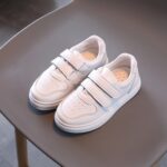 Boys Girls Sneakers Kids Sports Athletic Shoes Walking Shoes Little Kid/Big Kid Girls Sports Shoes Fashionable New Pattern Solid Color Flat Bottom Thick Sole Comfortable Casual White - Image 2