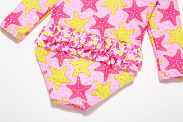 BONVERANO Infant and Baby Girl Swimsuits/Rashguard One Piece UPF 50+ Sun Protection Ruffle Zipper with Sun Cap. - Image 7