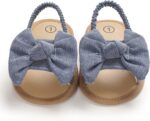 LUCKME Summer Slippers for Baby Girl,Toddler Infant Girls Sandals with Back Strap Bowknot Soft Sole Baby Shoes Open Toe Summer Kids Beach Sandals for 3-15 Months - Image 2