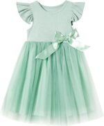 Beganly Girls Tulle Dress Toddler Ruffle Sleeves Bow Princess Party Casual Tutu Dresses