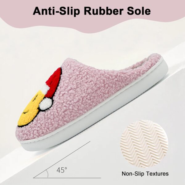sharllen Girls Boys Slippers Kids Happy Face Slippers Novelty Christmas Santa House Slippers Plush Warm Winter Smile Slippers Indoor & Outdoor - Image 2
